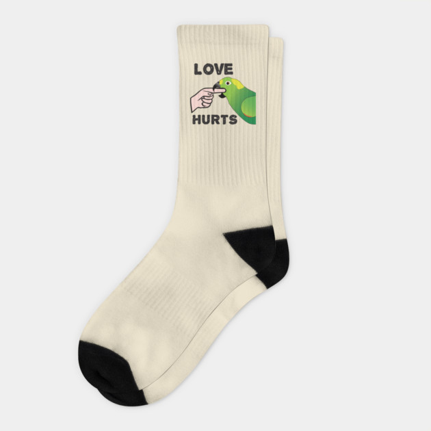 Love Hurts - Yellow Napped Amazon Parrot Socks by Einstein Parrot