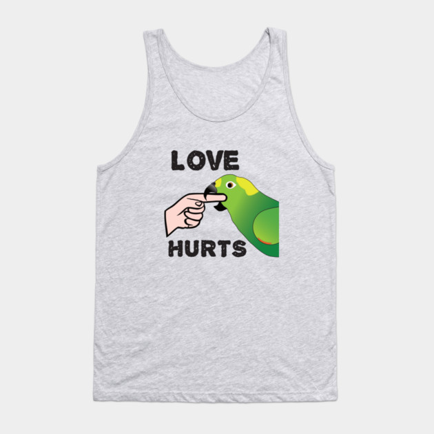 Love Hurts - Yellow Napped Amazon Parrot Tank Top by Einstein Parrot