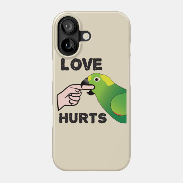 Love Hurts - Yellow Napped Amazon Parrot Phone Case by Einstein Parrot