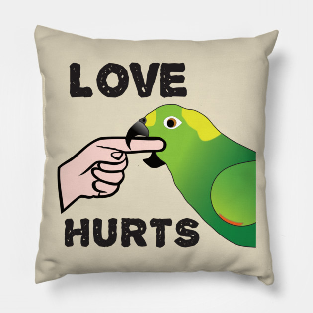 Love Hurts - Yellow Napped Amazon Parrot Pillow by Einstein Parrot