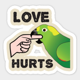 Love Hurts - Yellow Napped Amazon Parrot Sticker