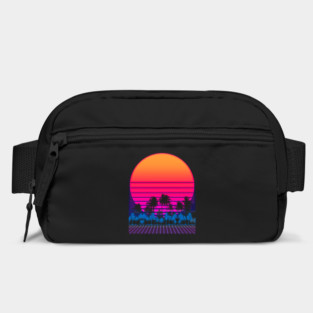 80s Vaporwave Palm Trees Sunset Bag