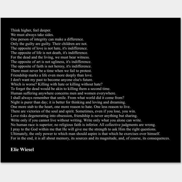 Elie Wiesel Quotes Wall Art by qqqueiru