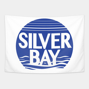Silver Bay Waves Tapestry
