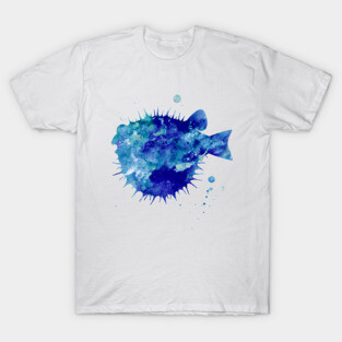 Blowfish Watercolor Painting T-Shirt