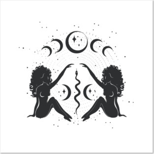 Sitting Sister Moon Goddess Posters and Art