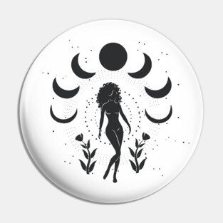 Walking Moon Phases Goddess Pin
