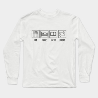 Eat Sleep Daf Yomi Repeat! Jewish Humor Long Sleeve T-Shirt