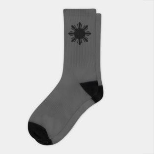 Filipino Vintage Philippines Sun Black Flag Socks