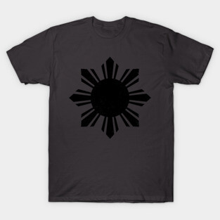 Filipino Vintage Philippines Sun Black Flag T-Shirt