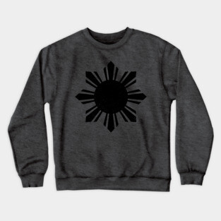 Filipino Vintage Philippines Sun Black Flag Crewneck Sweatshirt