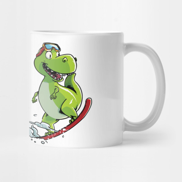 Snowboarding Dinosaur - Tyrannosaurus On A Snowboard by iHeartDinosaurs