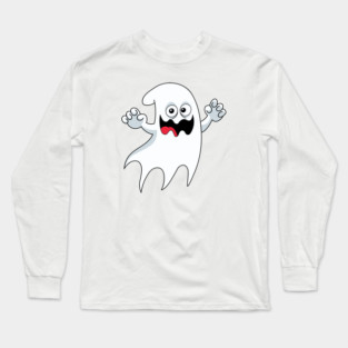 Halloween cute ghost, cartoon ghost, Halloween character Long Sleeve T-Shirt