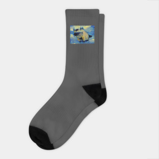 Appa in Flight Avatar the Last Airbender Starry Night Socks