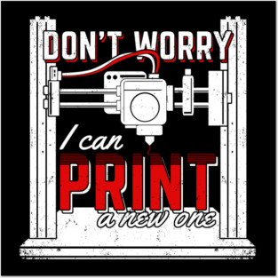 3D Printer Printing Artist Gift Posters and Art