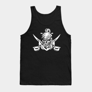 Pirate Skull with Anchor, Rope and Crossed Swords Tank Top