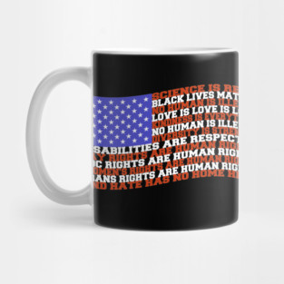 Science Is Real Black Lives Matter Kindness American Flag Mug