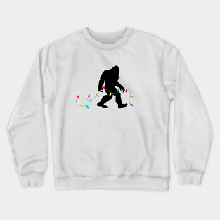Bigfoot and Christmas String Lights Crewneck Sweatshirt