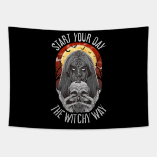 Halloween Witchy Way Day Mysterious Tapestry