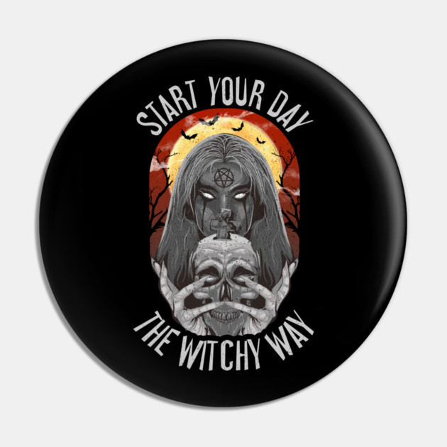Halloween Witchy Way Day Mysterious Pin by creative