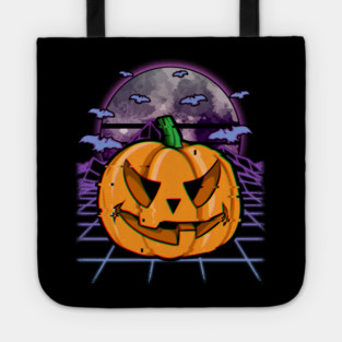 Vaporwave Halloween Jack o Lantern Tote