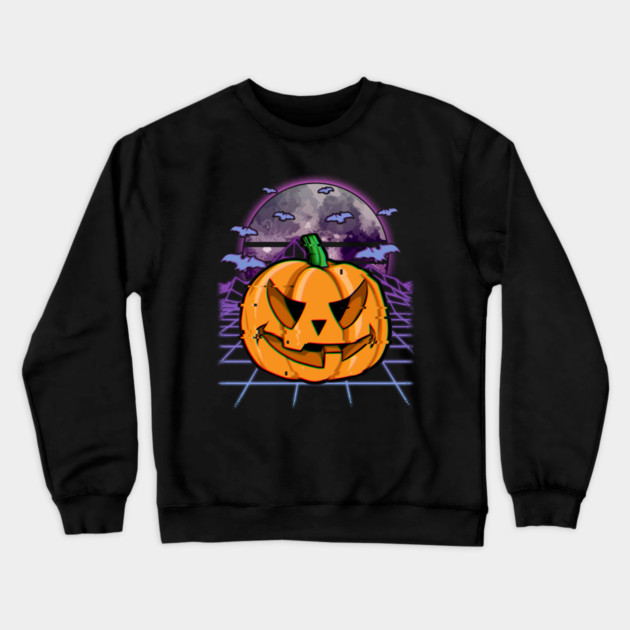 Vaporwave Halloween Jack o Lantern Crewneck Sweatshirt by creative