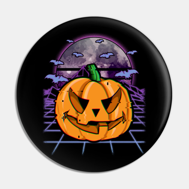 Vaporwave Halloween Jack o Lantern Pin by creative