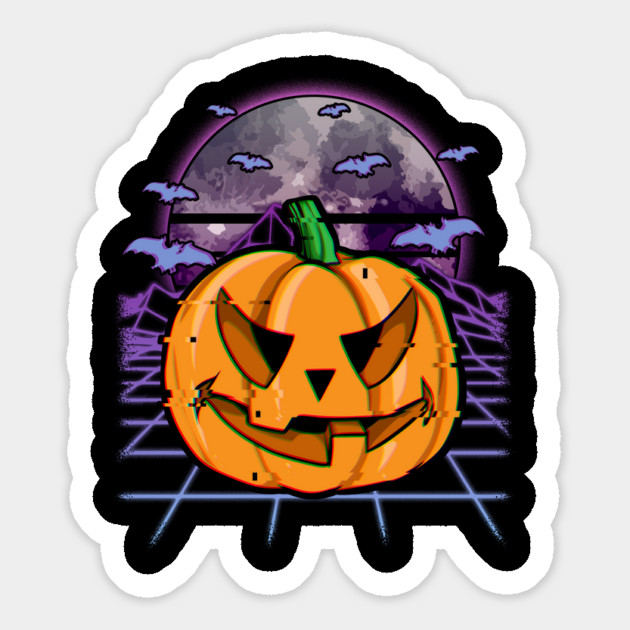 Vaporwave Halloween Jack o Lantern Magnet by creative