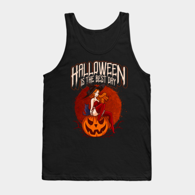 Halloween Anime Witch Costume Design Tank Top by creative