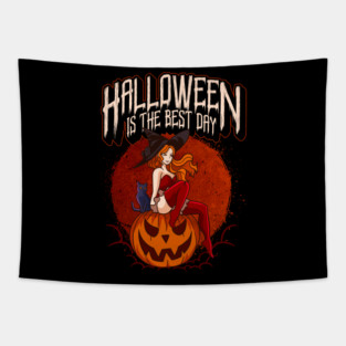 Halloween Anime Witch Costume Design Tapestry
