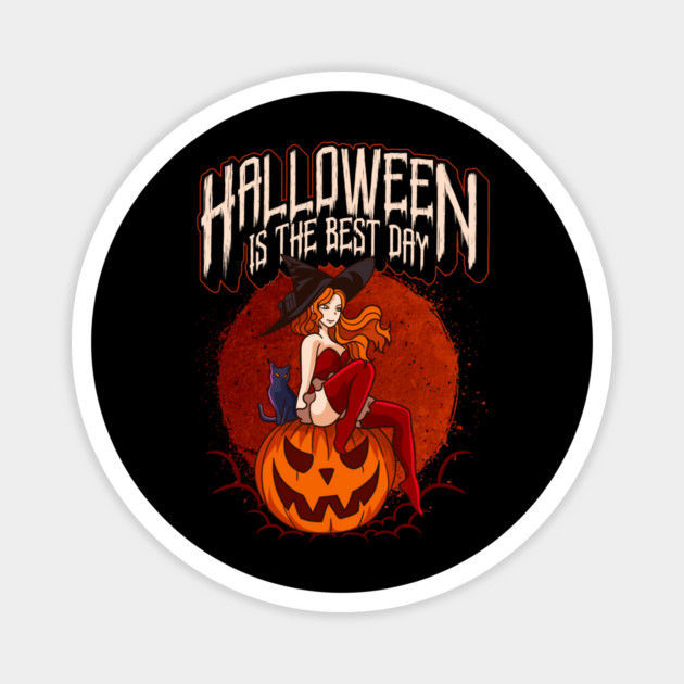 Halloween Anime Witch Costume Design Magnet by creative