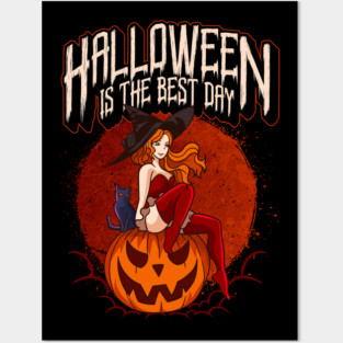 Halloween Anime Witch Costume Design Posters and Art