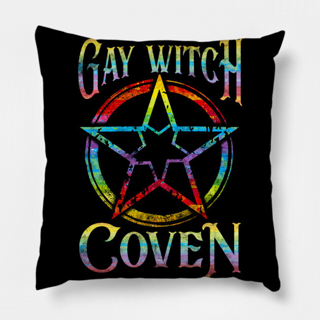 Gay Witch Coven Pentagram for Halloween Pillow by creative