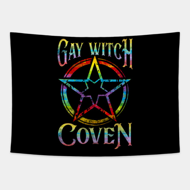 Gay Witch Coven Pentagram for Halloween Tapestry by creative