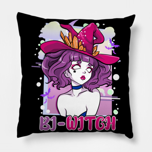Bi Witch Bisexual Witch Pun for Halloween Pillow by creative