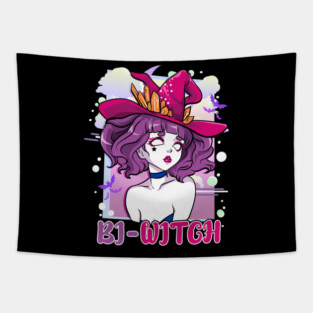 Bi Witch Bisexual Witch Pun for Halloween Tapestry