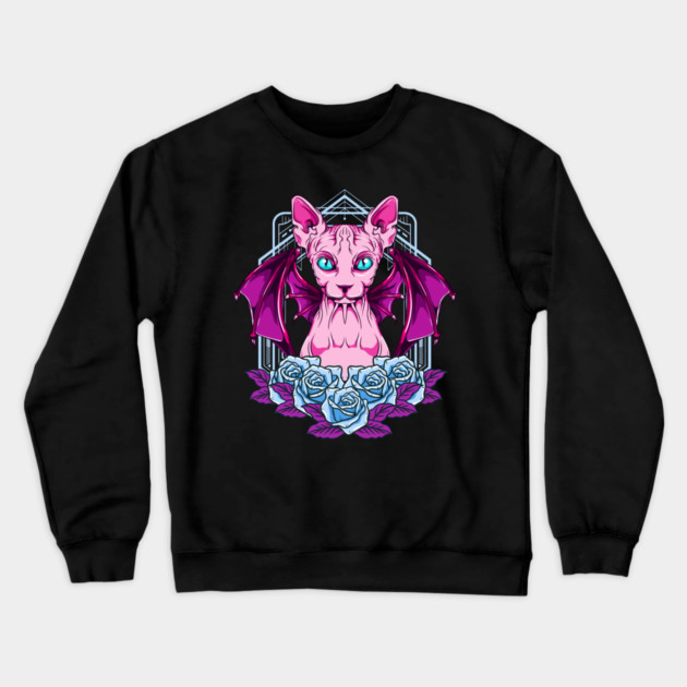 Sphynx Goth Cat Mysterious & Sophisticated Crewneck Sweatshirt by creative