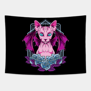 Sphynx Goth Cat Mysterious & Sophisticated Tapestry