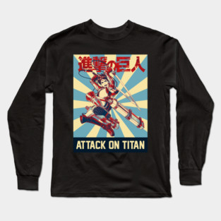 attack on titan,eren battle Long Sleeve T-Shirt