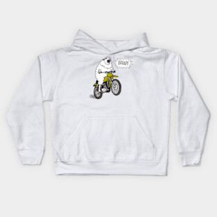 Braap Motorcycle Biker Lamb Tasty MotorManiac Kids Hoodie