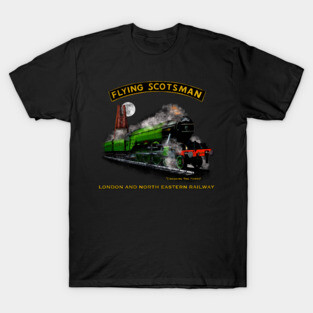 Classic Steam Train The Flying Scotsman Crossing The Forth MotorManiac T-Shirt