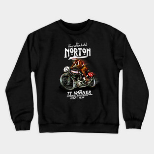 Vintage Norton Motorcycle Racer Jimmie Simpson TT winner MotorManiac Crewneck Sweatshirt