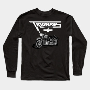 Vintage Triumph Thunderbird Motorcycle MotorManiac Long Sleeve T-Shirt