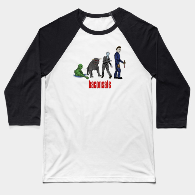 Horror Movie Training Baseball T-Shirt by baconsale