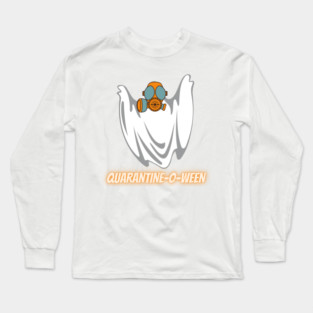Quarantine-O-Ween Ghost Funny Halloween Gift Easy Halloween Costume Phantom with a Quarantine Mask Radioactive Mask Halloween 2020 Long Sleeve T-Shirt