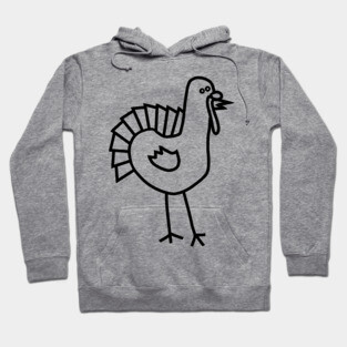 Thanksgiving Turkey Line Drawing Hoodie