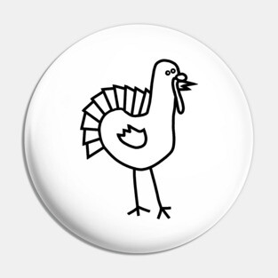Thanksgiving Turkey Line Drawing Pin