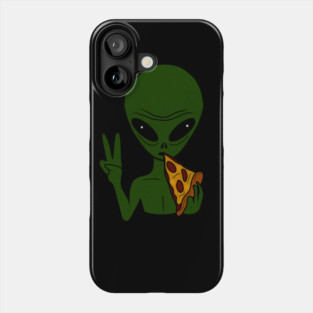 Funny Alien Eating Pizza Halloween Gift Phone Case