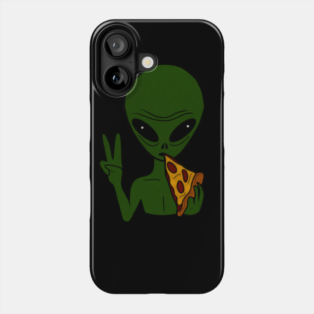 Funny Alien Eating Pizza Halloween Gift Phone Case by logiamerch