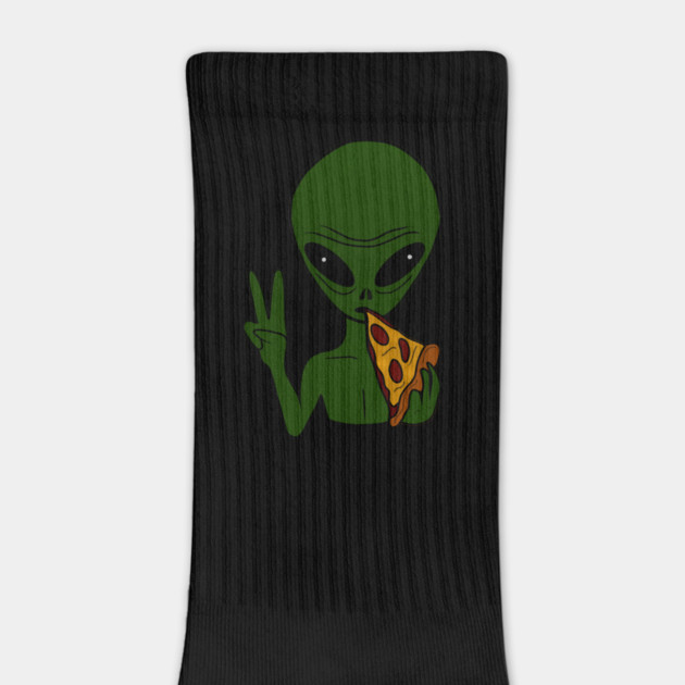 Funny Alien Eating Pizza Halloween Gift by logiamerch